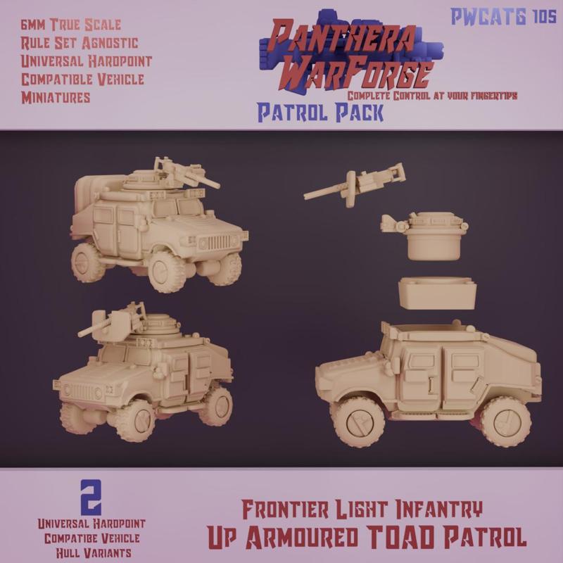 Up Armoured TOAD: Universal Hardpoint System Patrol Pack (6mm Real Scale)