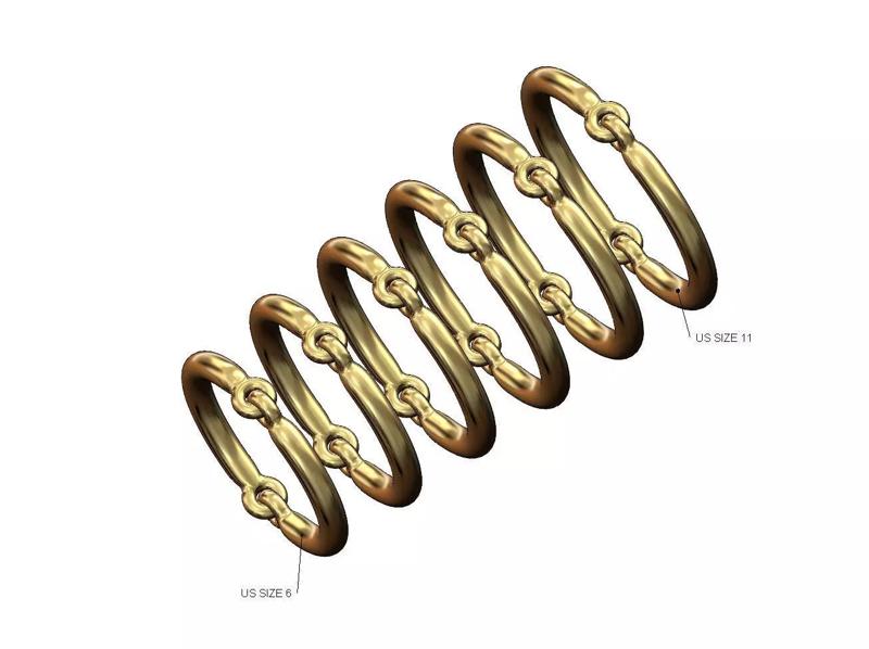 Double hoop wire link ring US 6to11
