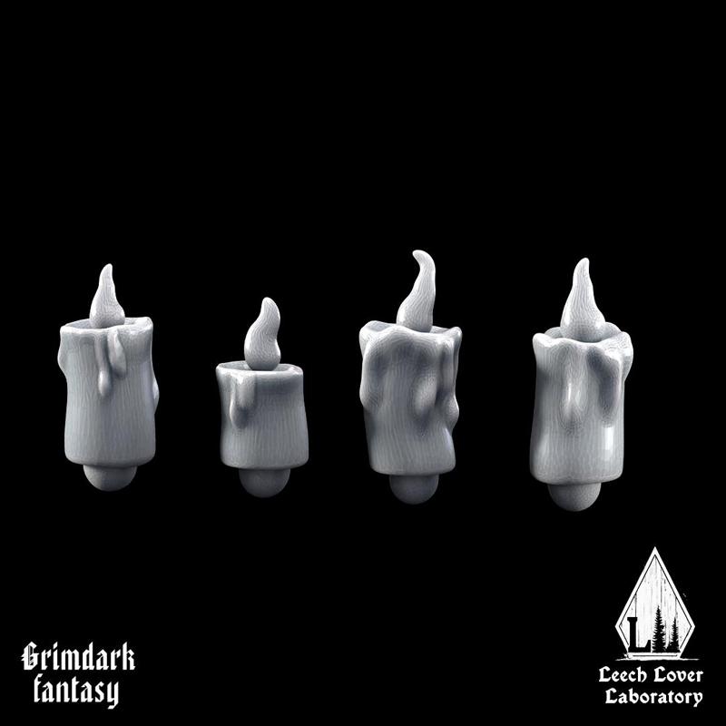 4х Candle heads for miniature-agnostic grimdark wargames