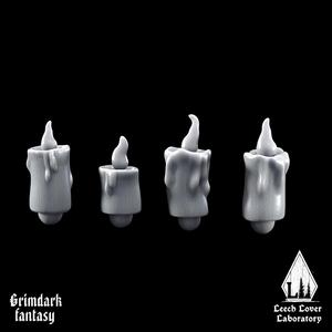 4х Candle heads for miniature-agnostic grimdark wargames