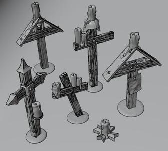 Scenic crosses for scatter terain