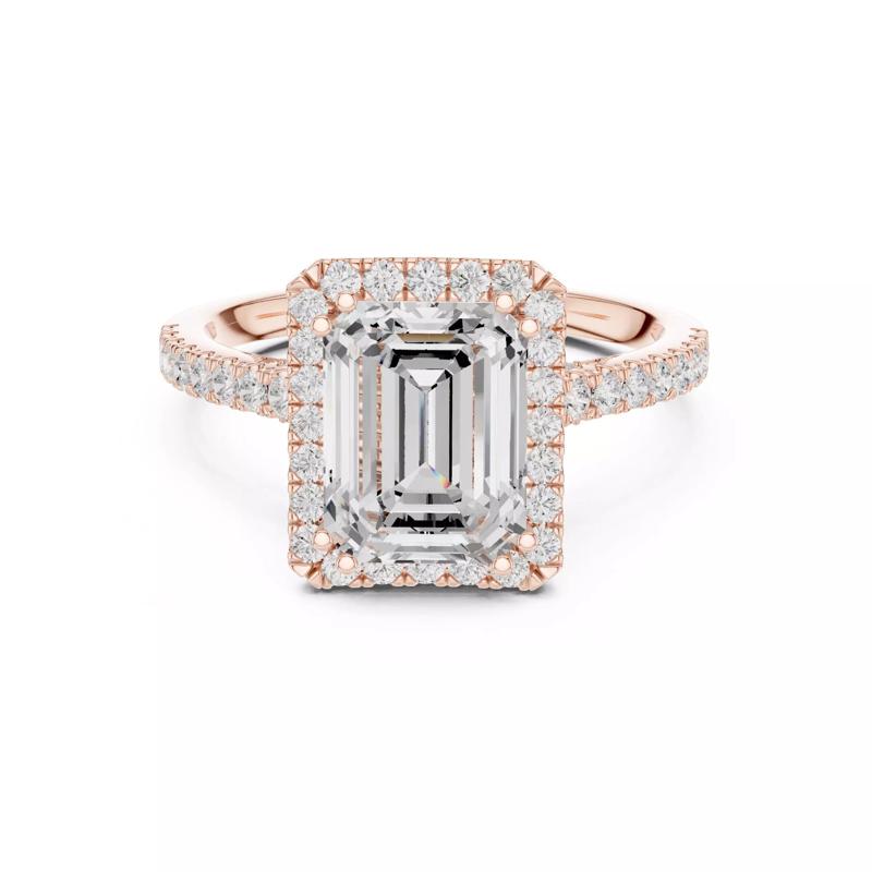 Emerald Cut Halo Art Deco Engagement Wedding Ring 3DM STL Video