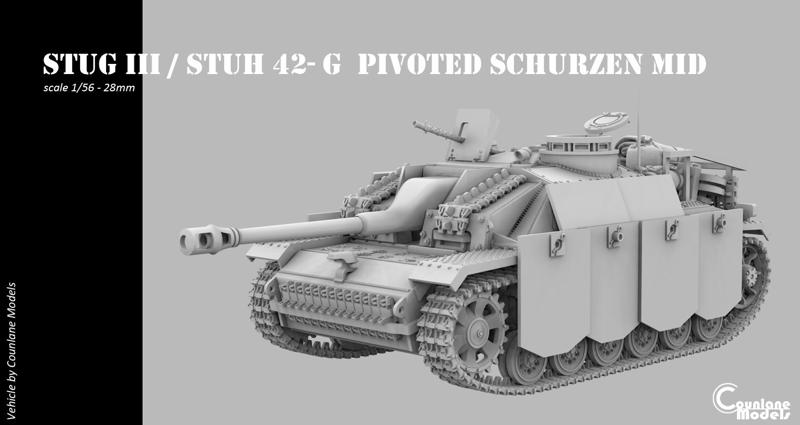 Stug III / Stuh 42 G pivoted schurzen mid