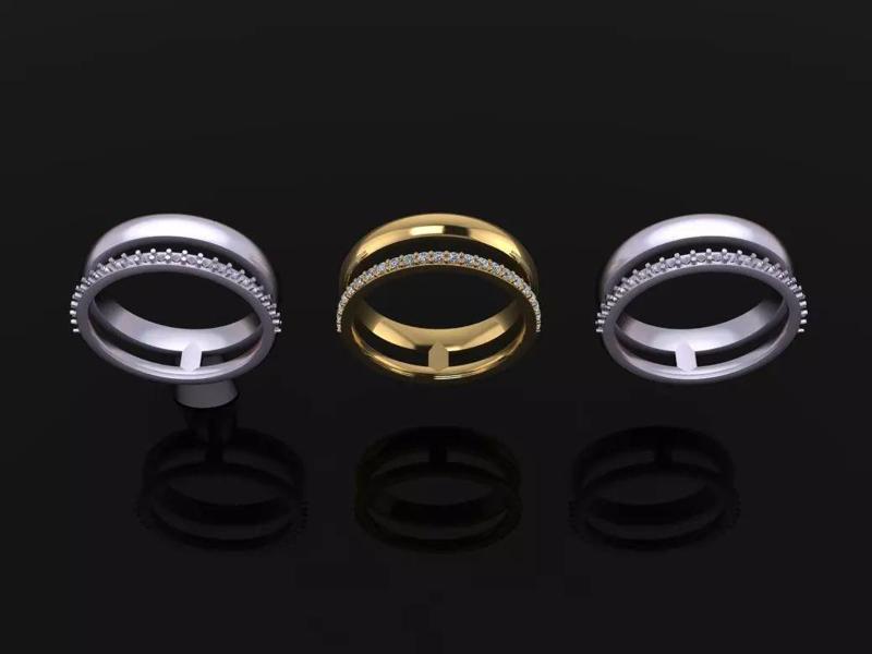 DOUBLE ROW STACK DIAMOND BAND RING SIZE 6