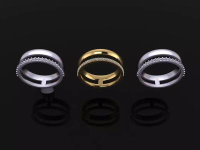 DOUBLE ROW STACK DIAMOND BAND RING SIZE 6