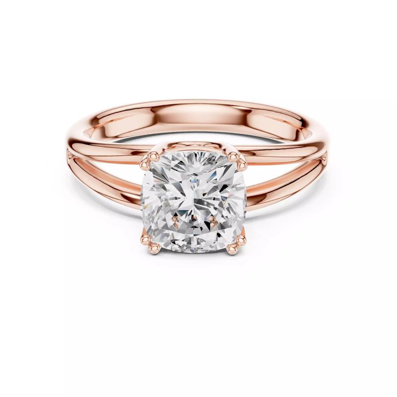 Solitaire Cushion Cut Split Shank Engagement Ring 3DM STL Video