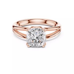 Solitaire Cushion Cut Split Shank Engagement Ring 3DM STL Video