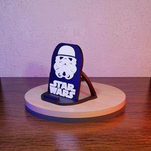 Star Wars Cell Phone Holder - stormtrooper (3D printing without supports)
