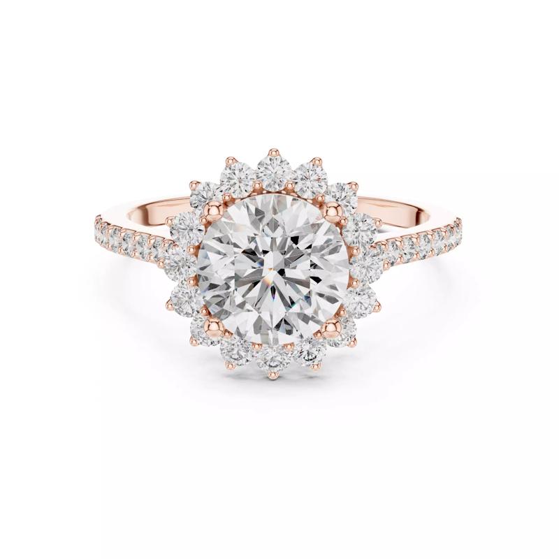 Flower Halo Solitaire Ring 3dm stl renders animation videos