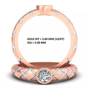 Bezel Set Unique Diamond Ring GR-46