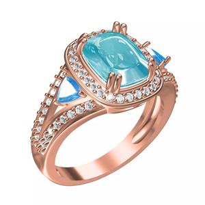 Aquamarine Cushion Stone Halo Diamond Engagement Ring