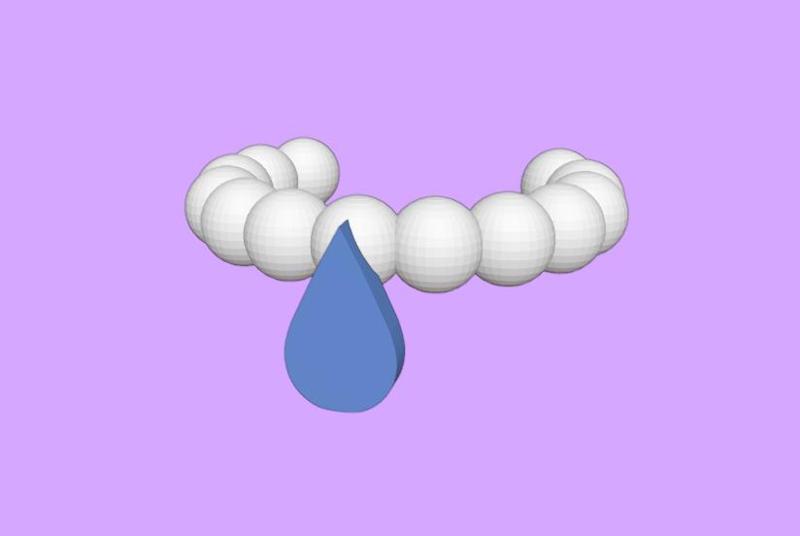 Necklace 2.2 - flat drop of water pendant for LPS