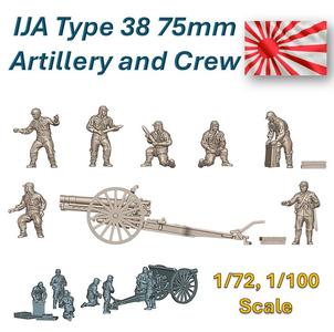 WW2 Japanese Type 38 Artillery & Crew
