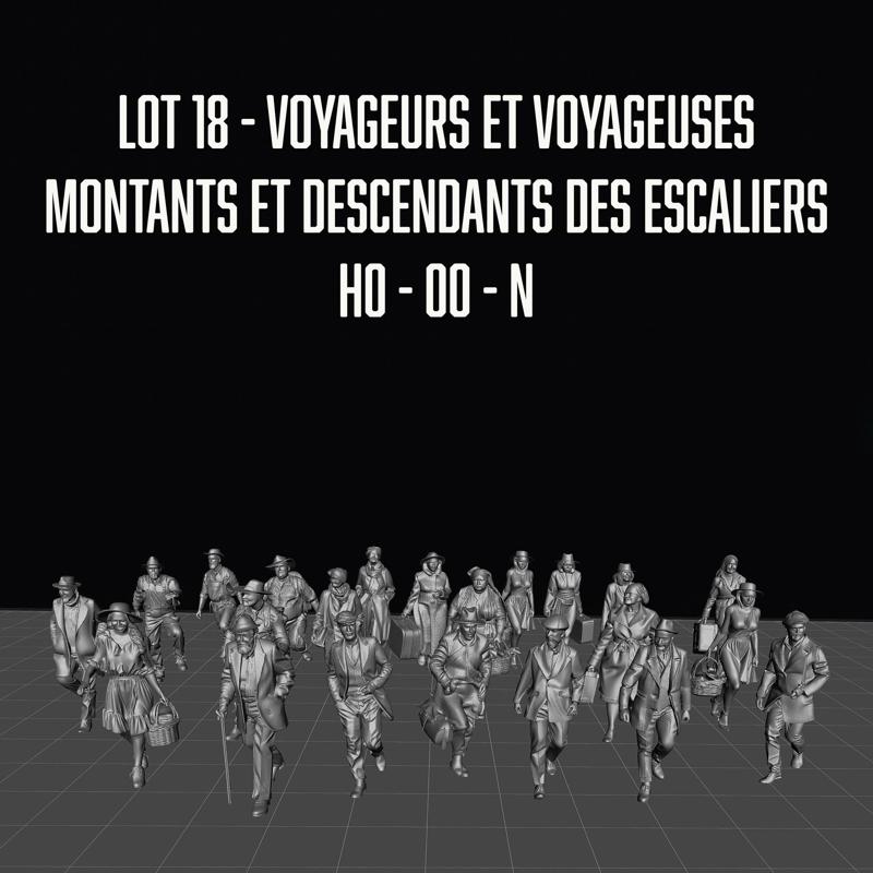 Lot 18 - Voyageurs and Voyageuses descending and ascending staircases