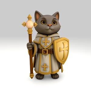DnD Gray Cat Cleric
