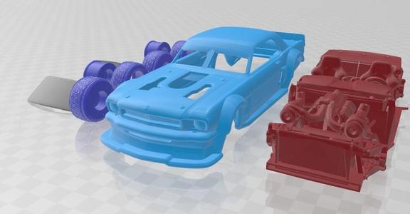 Ford Mustang Hoonicorn – STL Car Model with Separate Parts