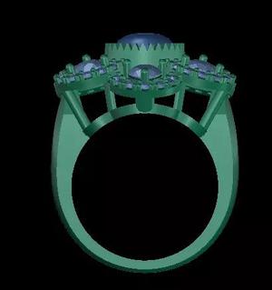 Cabochon Round Diamond Women Ring