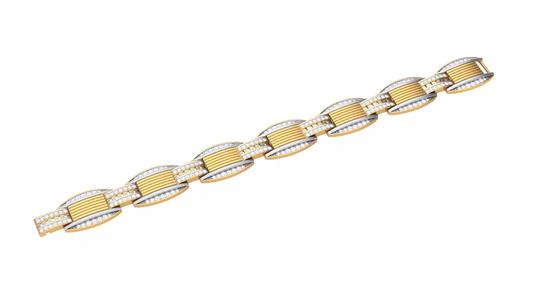 3D Printable Jewelry design of Bracelet with diamonds