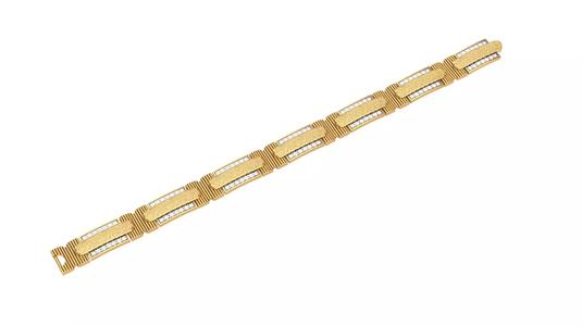 3D Printable Jewelry design of Bracelet with diamonds