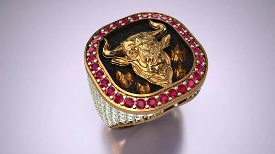 Bull Diamond Ring