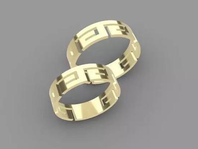 Greek Key wedding bands - Meandros