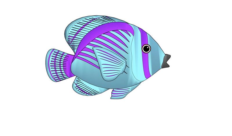 POISSONS FISH 3D MODEL ORCHID FISH OCEAN SEA