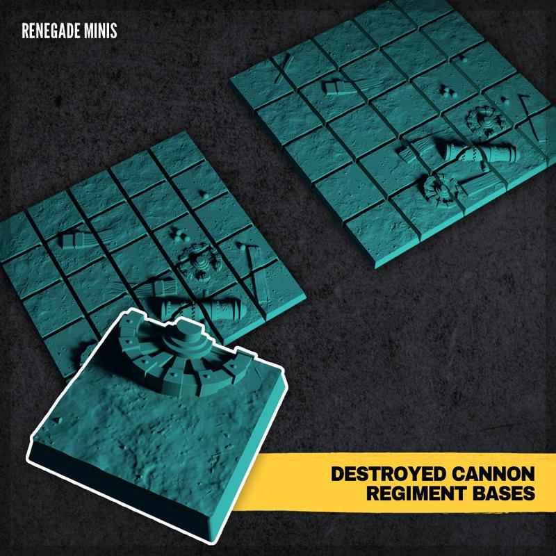 Destroyed Cannon 25mm and 30mm Regiment Bases