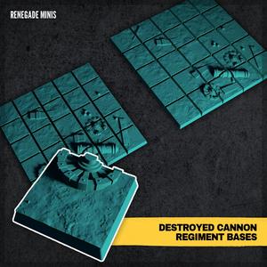 Destroyed Cannon 25mm and 30mm Regiment Bases