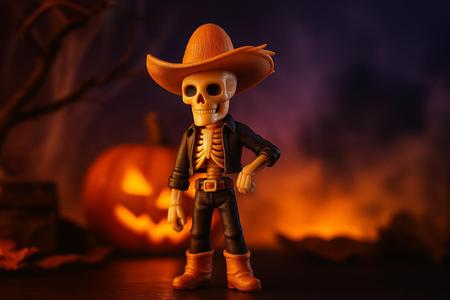 Cowboy Skeleton Figurine | 3D Printed Western Skeleton Toy | Halloween Cowboy Decor | Unique Gothic Skeleton Collectible