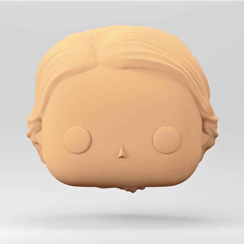 A female head in a POP style. A bridal bun wedding hairstyle. WH_6-1