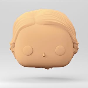 A female head in a POP style. A bridal bun wedding hairstyle. WH_6-1