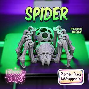 Flexi Skeleton Spider – Print-in-Place Rattle Toy