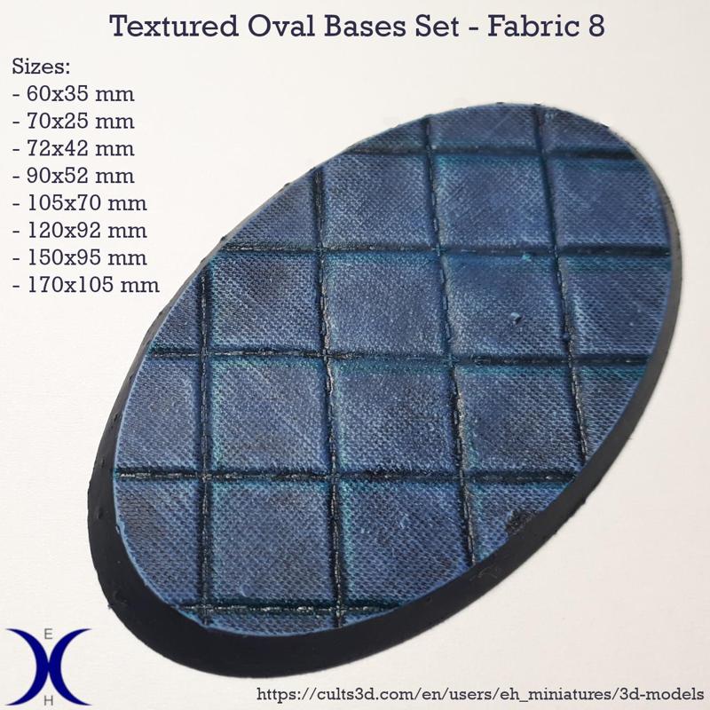 Oval Bases Set – Fabric 8 Texture (60–170MM) | Perfect For Tabletop Wargames & RPG's