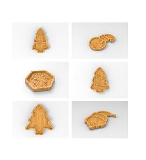 Noel Pack Serving Tray, Cnc Cut 3D Model File For CNC Router Engraver, Plate Carving Machine, Relief, serving tray Artcam, Aspire, VCarve, Cutt3D
