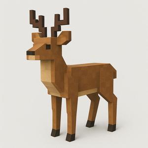Voxel Deer 3D Model – STL File for 3D Printing