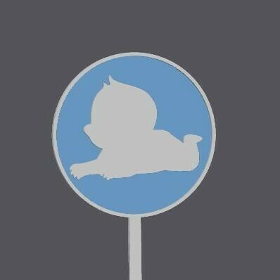 Cupcake Topper - Bossy Baby Boy 1