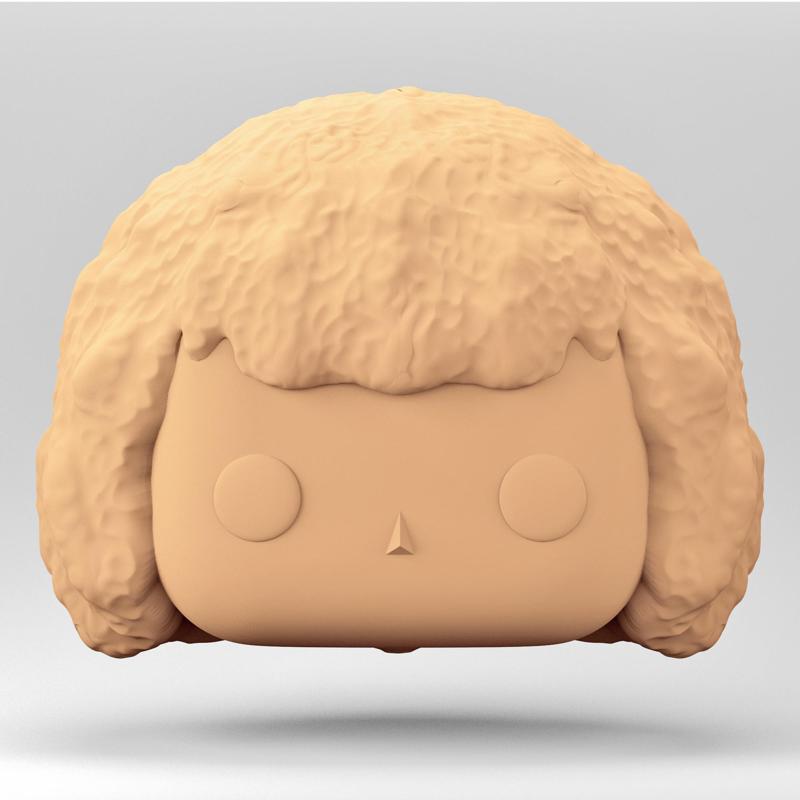A female head in a POP style. Curly hair. WH_9-4