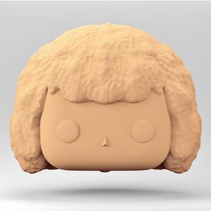 A female head in a POP style. Curly hair. WH_9-4