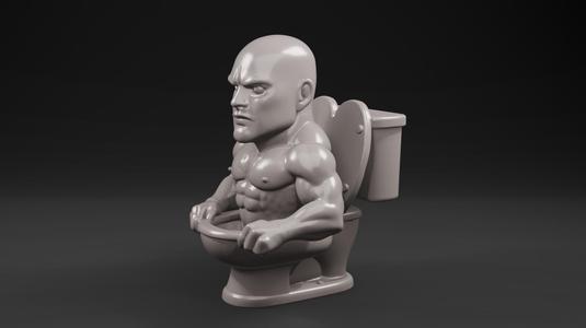 Toilet Man STL File for 3D Printing – Funny Toilet Figurine – 3D Printable Character Model