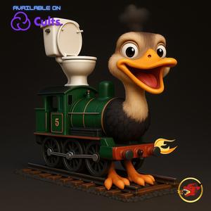 TRENOSTRUZZO TURBO 3000 - Animated STL 🐦🚂⚡