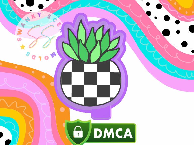 Succulents Checkered Pot Freshie STL