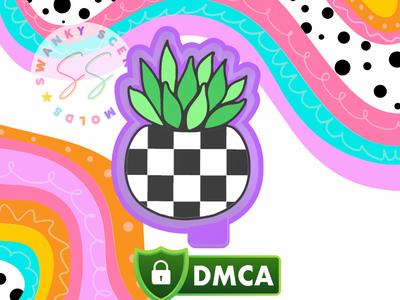Succulents Checkered Pot Freshie STL