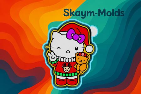 🎄🐱 Christmas Hello Kitty Design Mold – Freshie, Ornament, Resin & Candle Mold 🐱🎄