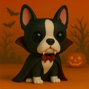 Boston Terrier Halloween Vampire POP POP -STL