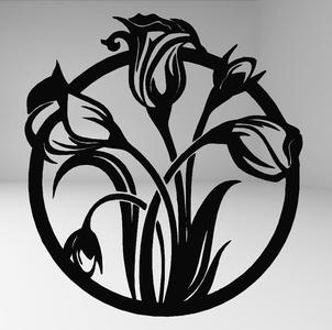 Tulip Bouquet - Elegant Line Art Wall Art