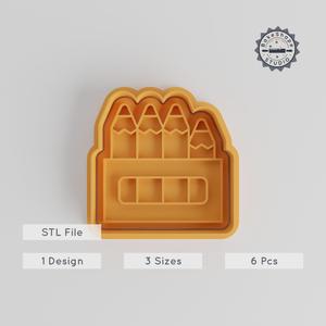 Pencil Shape Cutter & Stamp Set, Cookie & Fondant Tools, S/M/L Sizes, Writing Tools For Education & School Projects