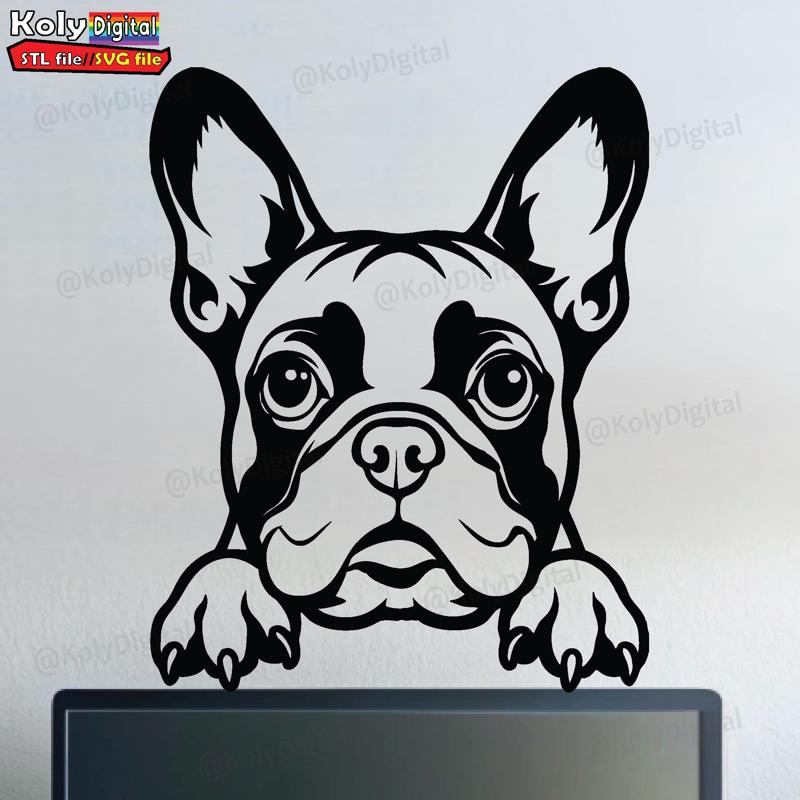 bull dog peaking wall art
