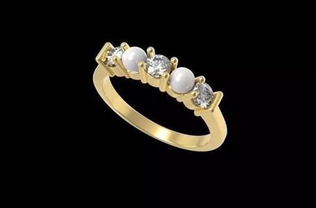 Engagement Ring With Diamond and pearl