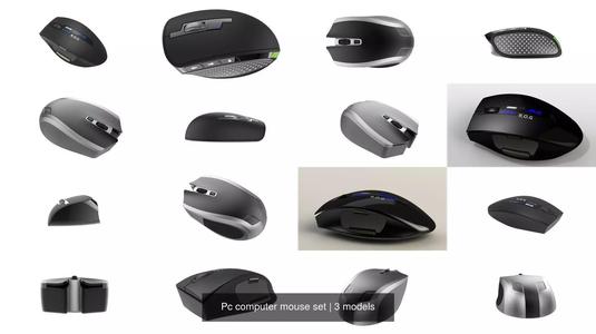 Pc computer mouse set 3D Model Collection