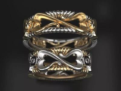 Infinity love wedding rings - original